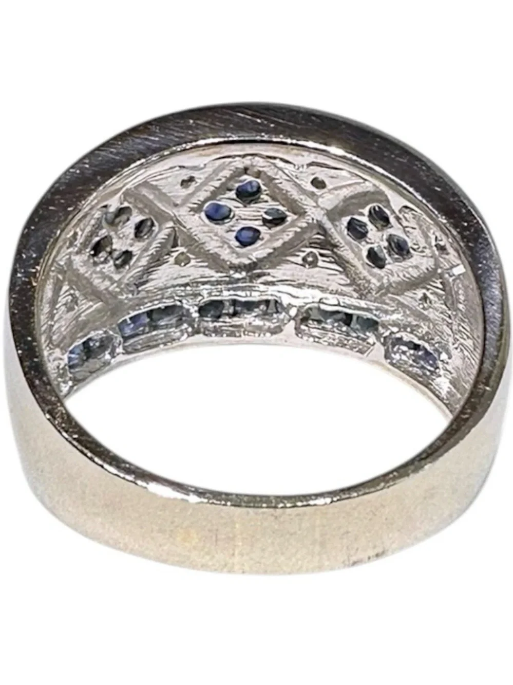 Alwand Vahan Vintage 14K White Gold Blue Sapphire & Diamond Ring